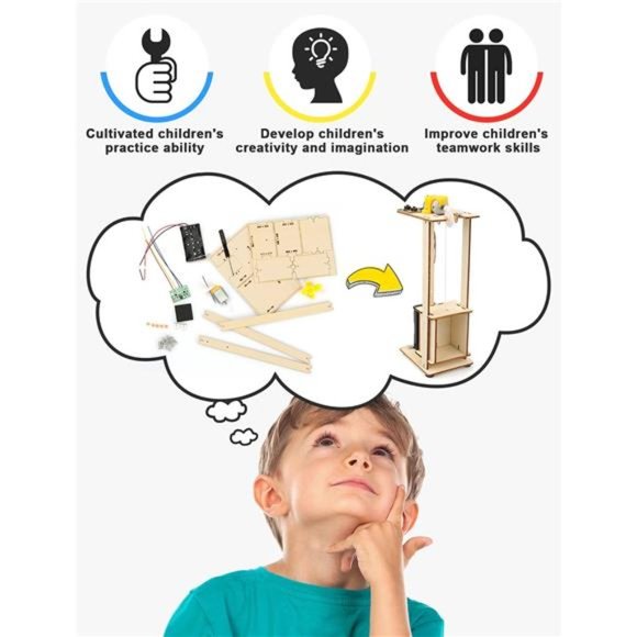 5 Set STEM Kits, Wooden Building Kits, Assembly 3D Puzzles for Kids Ages 8-12 - Picture 2 of 6